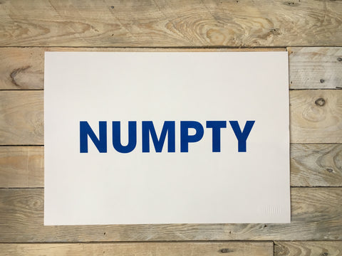 A3 NUMPTY RISO PRINT - POMPEY TYPE SERIES - foursandeights