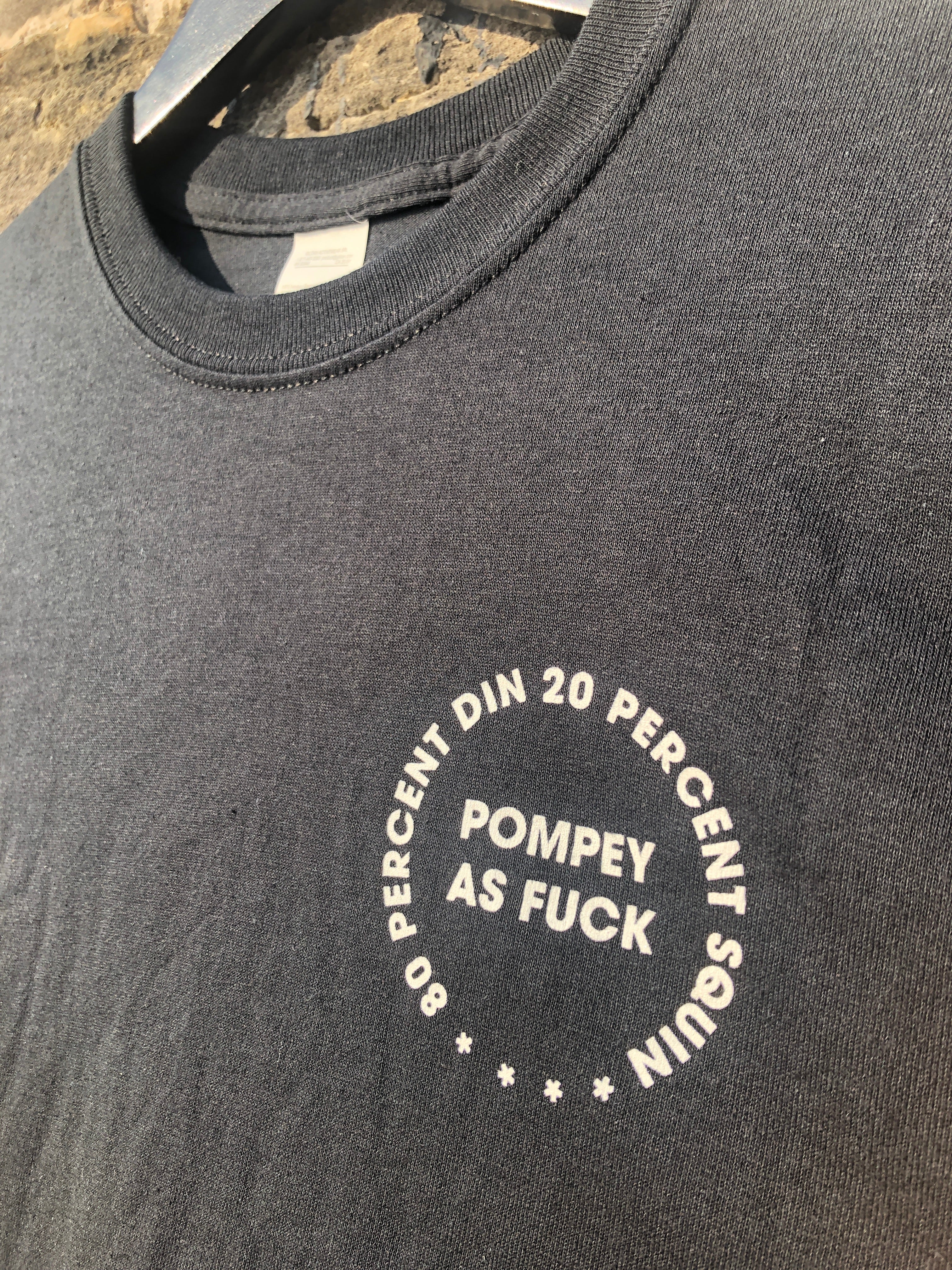 80% DIN 20% SQUIN POMPEY AS FUCK Adult Tee – Pompey Type Series - foursandeights