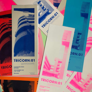 Tricorn:01 Exhibition Poster – Risograph Print - foursandeights