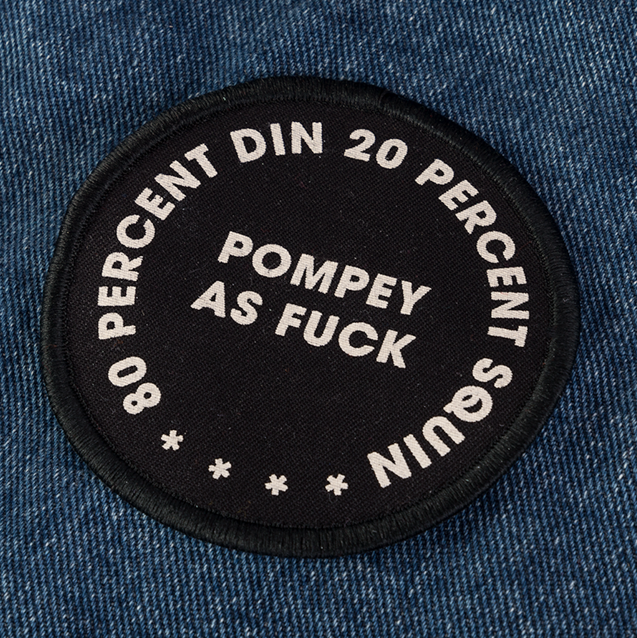 POMPEY TYPE SERIES - DIN SQUIN – CLOTH IRON/SEW ON PATCH – LIMITED - foursandeights