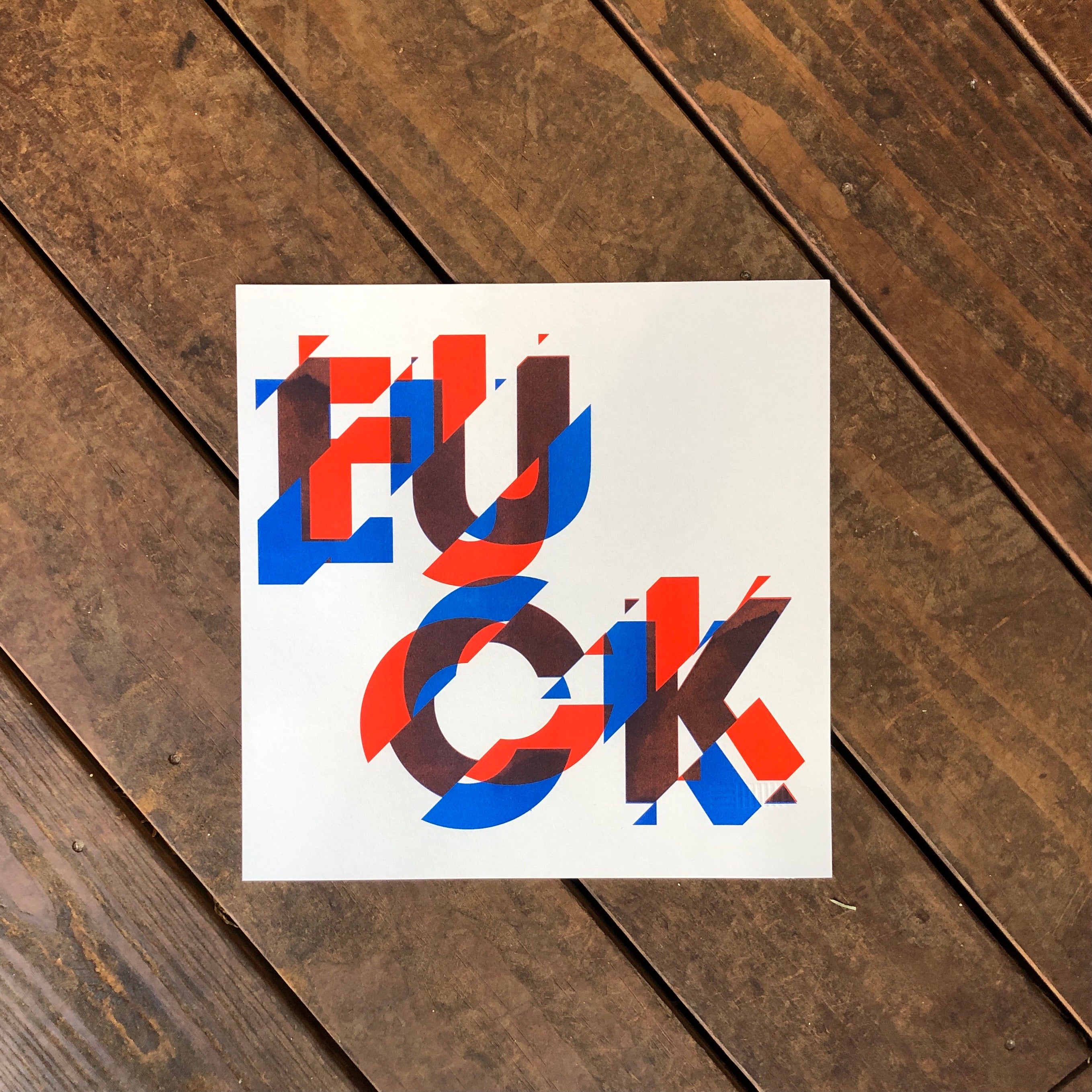 SQUARE FUCK LUCK RISOGRAPH PRINT