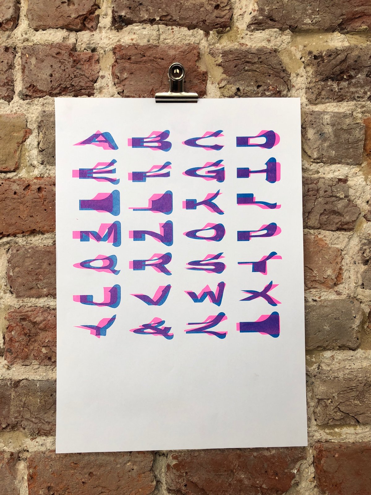 WARP ALPHABETS OVERLAY A3 RISO PRINT - foursandeights