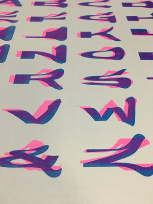WARP ALPHABETS OVERLAY A3 RISO PRINT - foursandeights